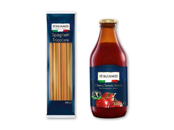 ITALIAMO Spaghetti tricolore eller cherrytomatsauce
