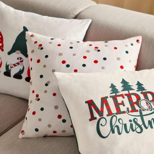 HOME CREATION(R) 				Housse de coussin de Noël, 3 pcs