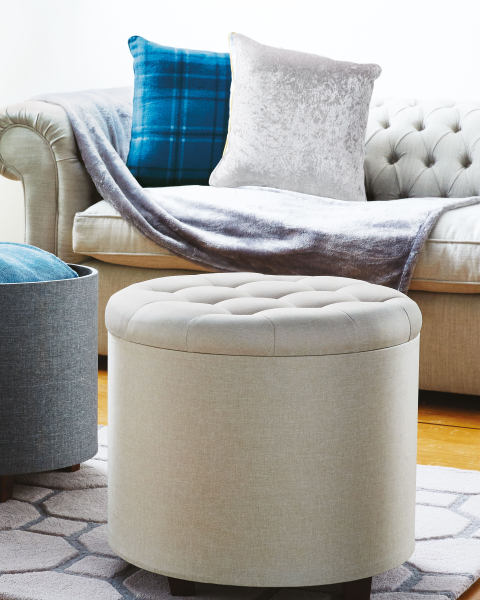 Home Creation Storage Ottoman Stone