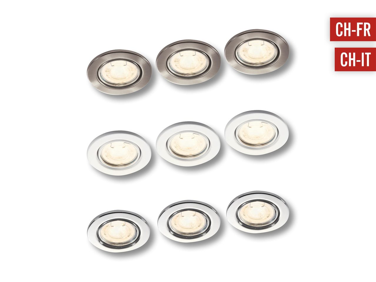 Spots encastrables, lot de 31