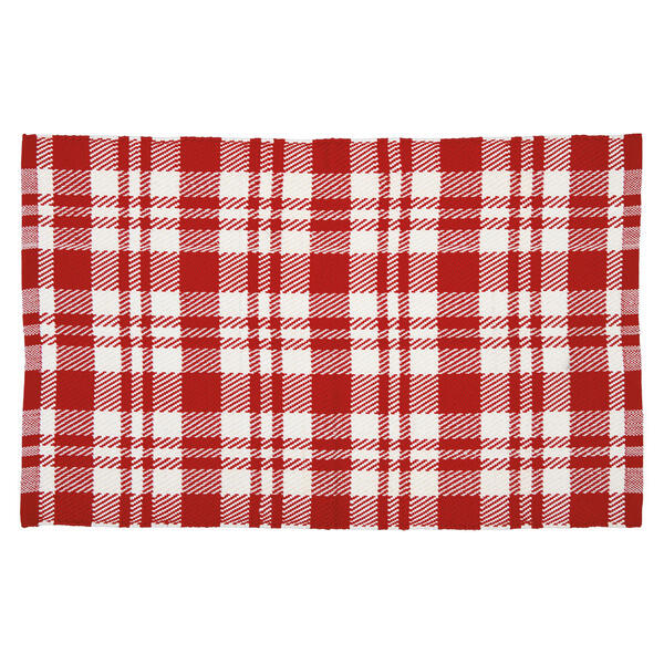 KIRKTON HOUSE Rectangle/Plaid/Red Layering Summer Rug