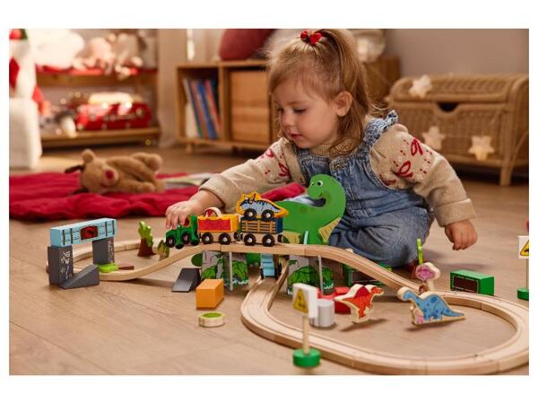 Dřevěná železnice Sada dinosaurů / Statek