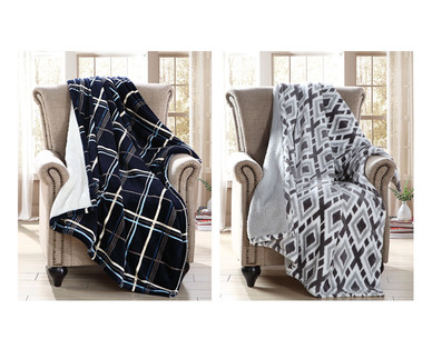 Huntington Home Reversible Microplush to Sherpa Throw
