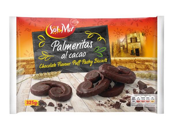 Palmeritas al Cacao Chocolate Flavour Puff Pastry Biscuits