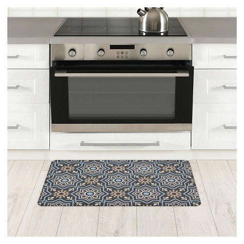 18" x 30" Comfort Cushion Kitchen Mat - Gray medallions