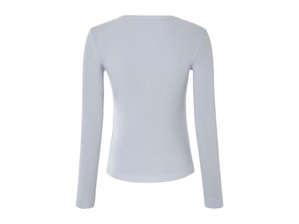 Esmara Ladies' Long-Sleeve Ribbed Top - Grey