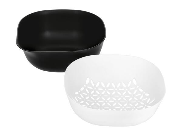 Silvercrest Black & White Colander Set - 2 Pieces