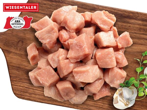Frisches Schweinefleisch gewürfelt