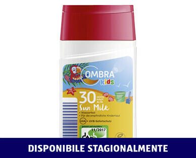 OMBIA SUN 
 LATTE SOLARE PER BAMBINI SPF 30