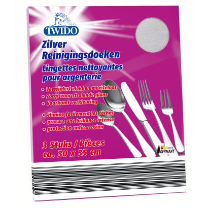 Lingettes pour argent ou acier inoxydable, 3 pcs