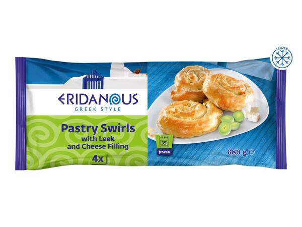Eridanous Mini Pastry Swirls with Leek & Cheese - 4 pack