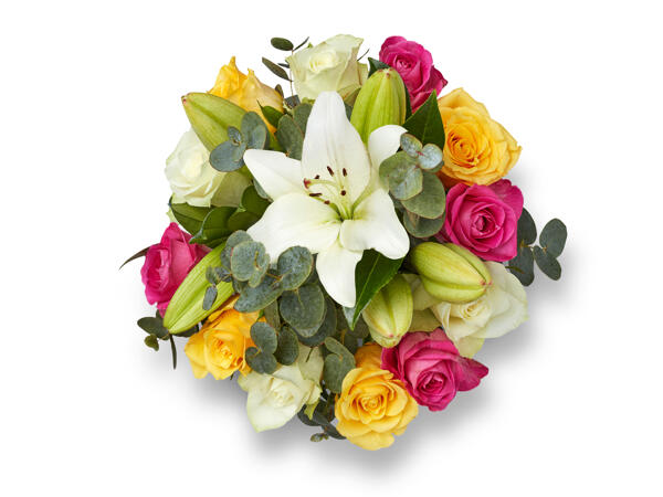 Rose, Lily & Eucalyptus Bouquet