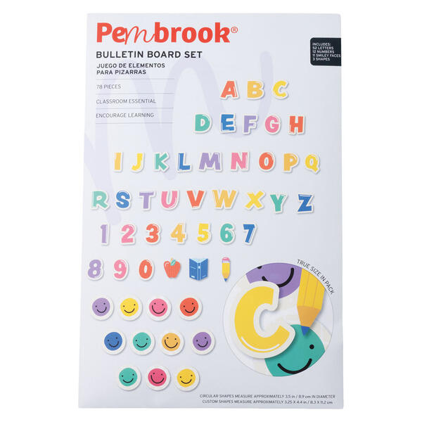 Pembrook Standard Color Bulletin Board Pieces - 78pk