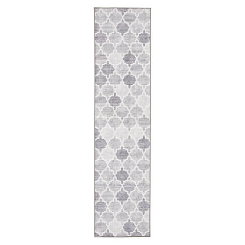 2' x 8' Oversized Washable Runner - Grey Trellis