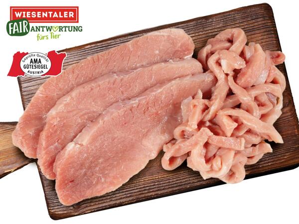 Frische Tierwohl Schnitzel oder frisches Geschnetzeltes