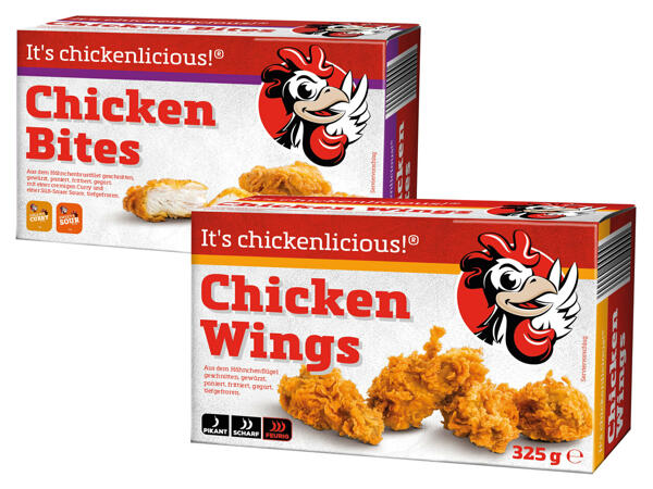Hot Wings/Chicken Bites oder Chicken Crispys