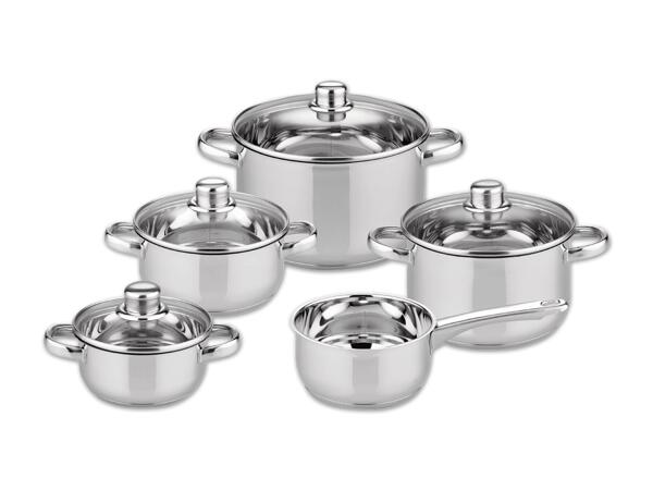 Edelstahl Topf-Set, 9-teilig