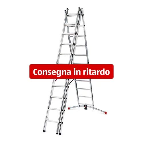 HAILO Scala combinata in alluminio, 3 x 11 pioli
