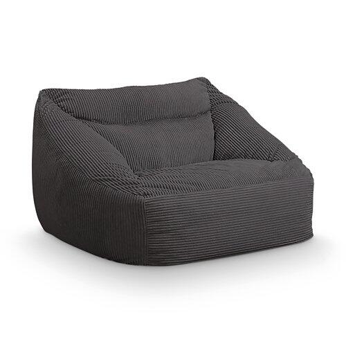 HOME DELUXE Sitzsack COZY inkl. Hocker, anthrazit