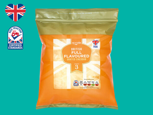 Valley Spire British Full Flavoured Grated Cheddar