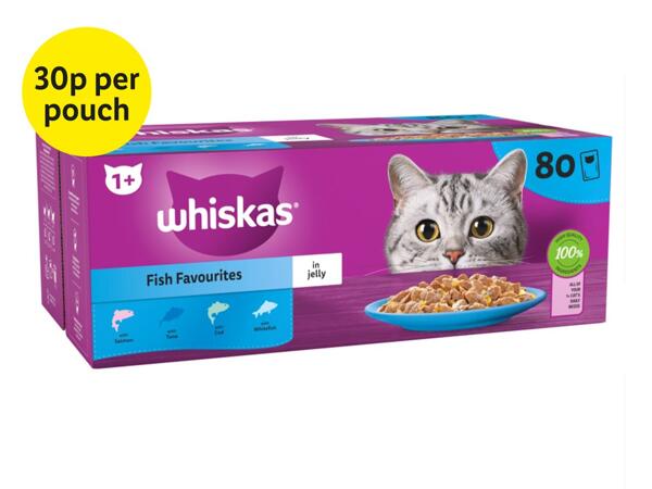 Whiskas 1+ Cat Pouches Fish Favourites in Jelly