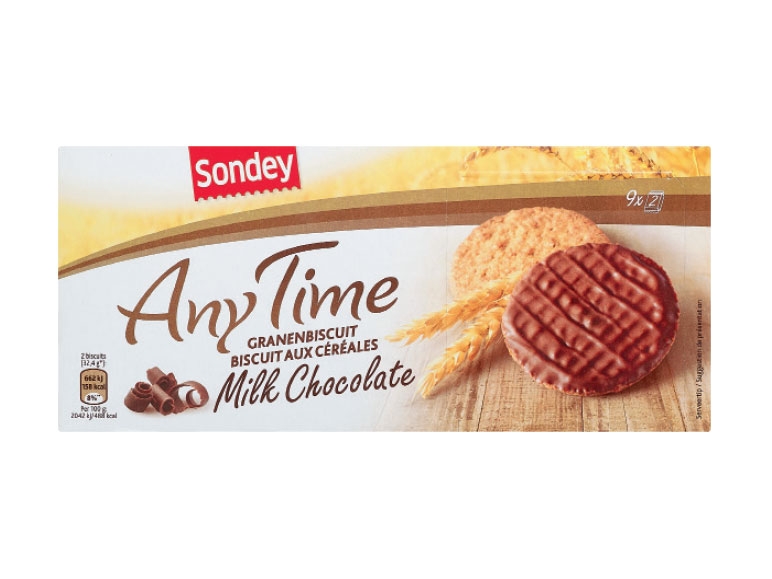 Granenbiscuit met melkchocolade