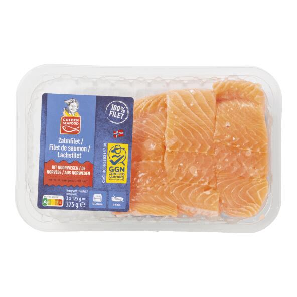 GOLDEN SEAFOOD(R) 				Verse zalmfilet met vel, 3 st.