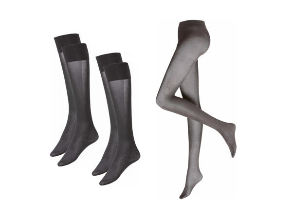 Collants fins en microfibre-Mi-bas fins, lot de 2