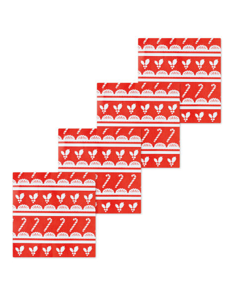 Candy Cane Napkins 4-Pack