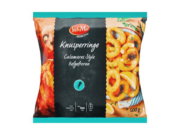 Tintenfischringe im Backteig
