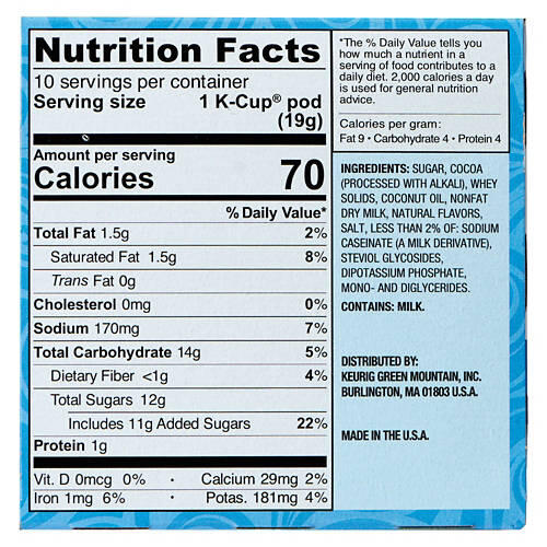 Milk Chocolate Flavored Hot Cocoa Mix K Cups, 10 count