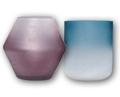 Vase en verre avec dégradé de couleurs