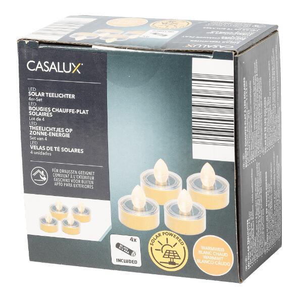 CASALUX(R) 				Theelichtjes op zonne-energie, 4 st.
