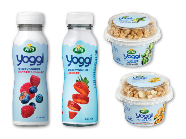 Yoggi med myslitop eller drikke­yoghurt