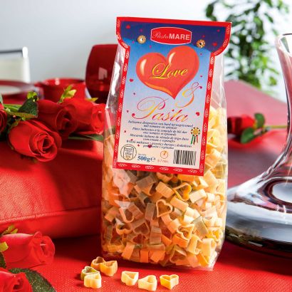Pâtes en forme de coeur