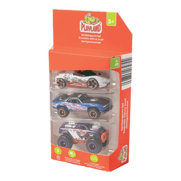 PLAYLAND(R) 				Ensemble de petites voitures, 3 pcs