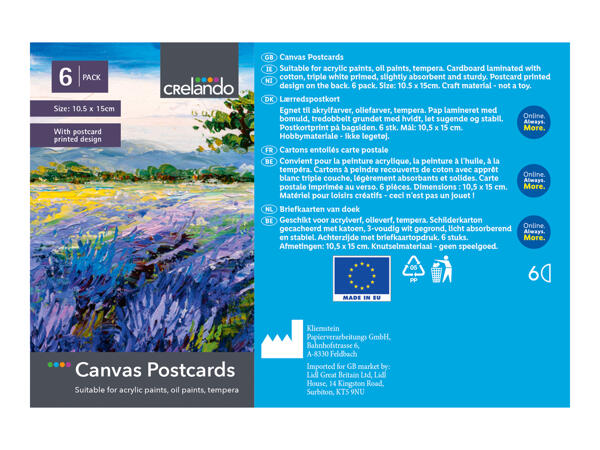 Crelando Sketch Pad / Canvas Postcards / Watercolour Paper