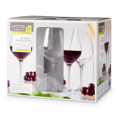 Verres à vin en cristal, 6 pcs