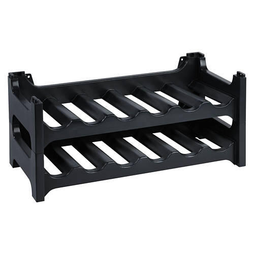 2 Pack Stackable Bottle Storage Rack, Black
