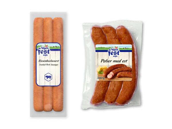 ALPENFEST Røgede bockwurst eller pølser