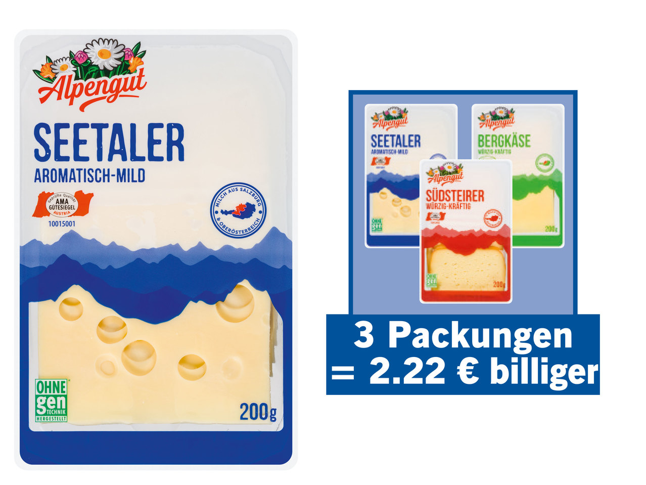 ALPENGUT Käse in Scheiben