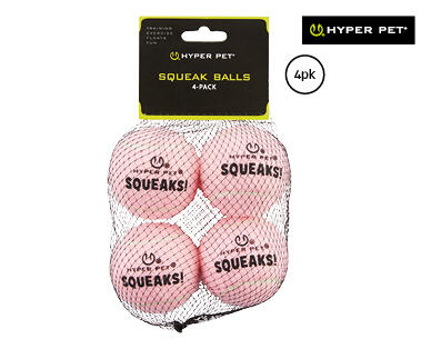 Hyper Pet Squeaky Balls or Mini Balls 4pk