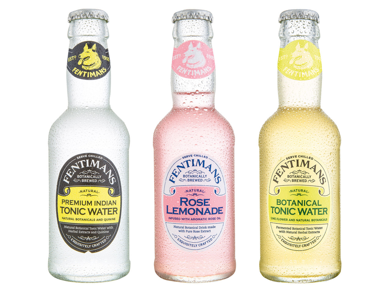 FENTIMANS Rose Lemonade, Botanical Tonic, Indian Tonic Water