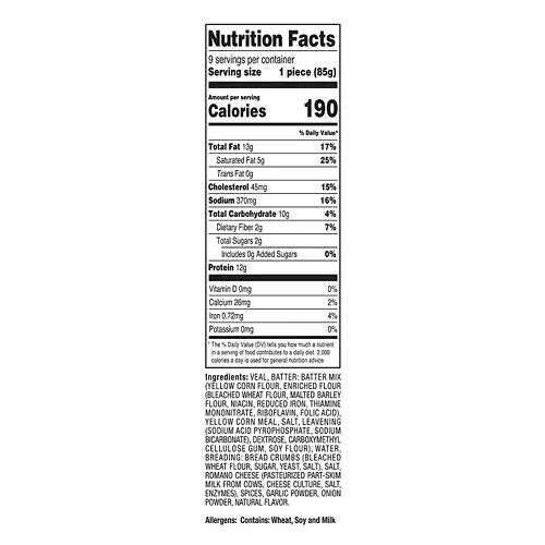 Heat & Serve Breaded Veal Patties, 9 count