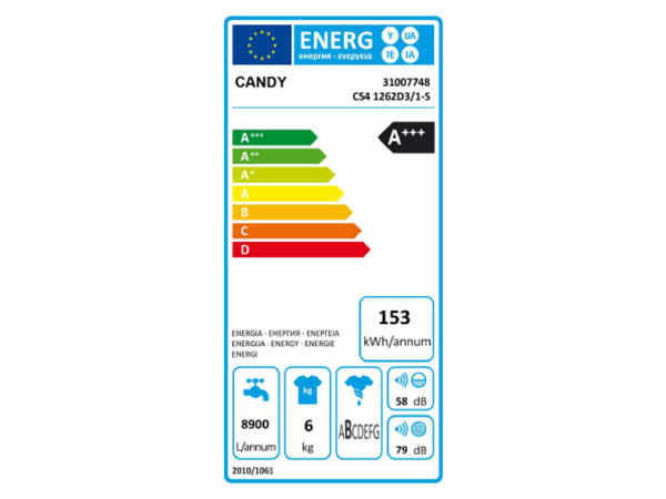 CANDY(R) Waschmaschine, "CS4 1262D371-S"