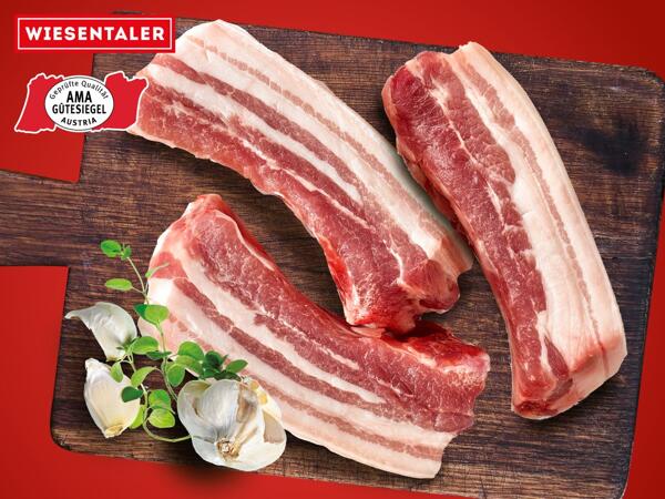 Frische Schweinebauchstreifen