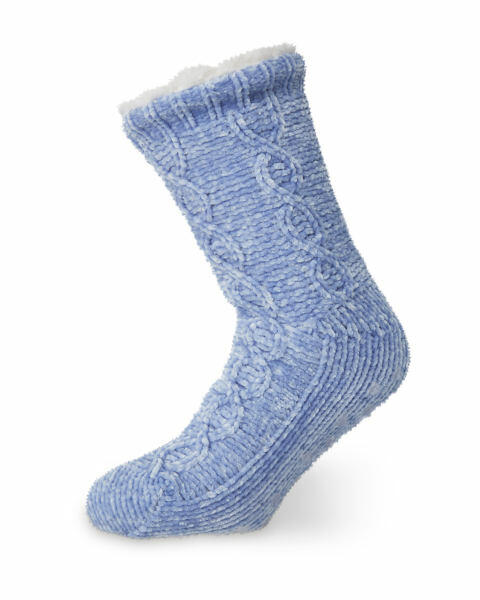 Ladies' Lilac Chenille Socks 4-8