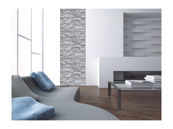 Livarno Home Decorative Film With Grey Stone Wall Design