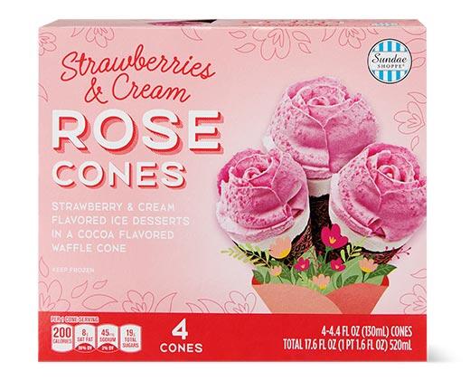 Sundae Shoppe Strawberries and Cream Rose Cones
