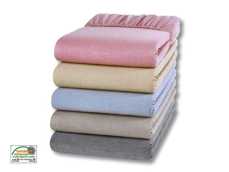 Drap-housse en coton chambray
